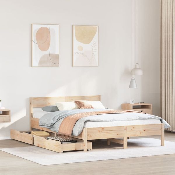 vidaXL Massivholzbett ohne Matratze 120x190 cm Kiefernholz 3301767