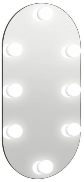 vidaXL Spiegel mit LED-Leuchten 60x30 cm Glas Oval 3102974