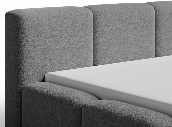 Chilly Möbel Polsterbett Como Dunkelgrau Bouclé-Stoff 180x200 cm mit Stauraum Quelle 92