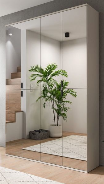 Garderobenschrank mit Spiegel Line-Up in kaschmir 122 x 193 cm