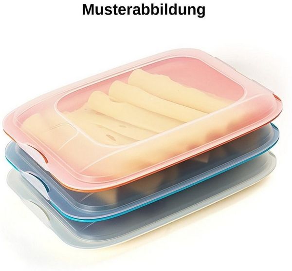 Engelland Frischhaltedose Aufschnittdosen, Kühlschrankbox, Kunststoff, (Vorteils-Set, 6-tlg, mit transparentem Deckel), stapelbar, platzsparend, Ordnung im Kühlschrank, Organizer, Stapelbox