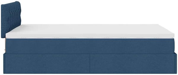 vidaXL Ottomane Bett mit Matratze & LEDs Blau 120x200 cm Stoff 3312387 Bild 11