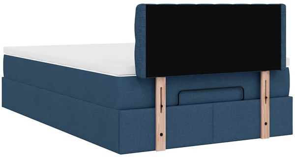 vidaXL Ottomane Bett mit Matratze & LEDs Blau 120x200 cm Stoff 3312387 Bild 12