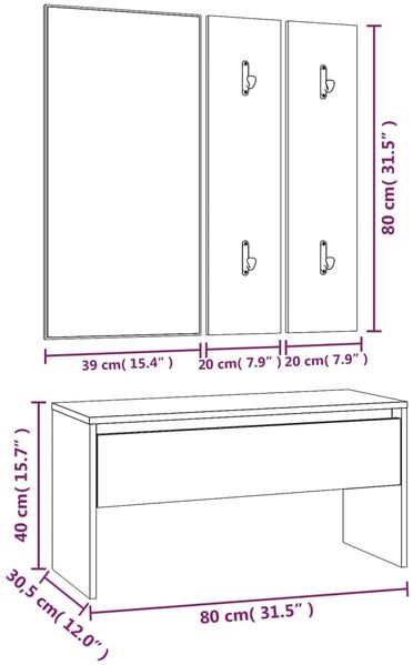 Flurmöbel-Set Räuchereiche Holzwerkstoff [3120200] Bild 10