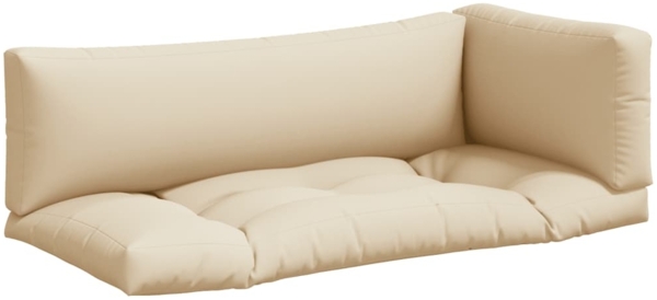 vidaXL Palettenkissen 3-tlg. Beige Stoff 360947