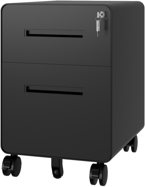 Bisley EasyRoll Rollcontainer mit Hängeregister, Container mit 2 Schubladen abschließbar aus Metall in schwarz, Büro Rollwagen für Hängemappen als Schreibtisch Unterschrank & Bürocontainer, ROLL2-633