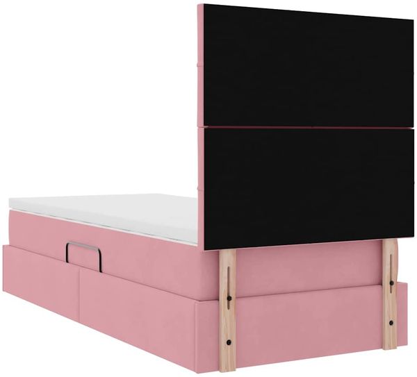 vidaXL Aufbewahrungsbett mit Matratze Rosa 100 x 200 cm Samt 3372014 Bild 11