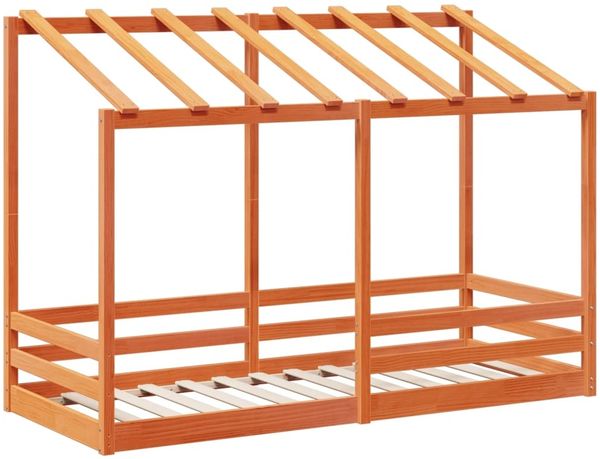 vidaXL Kinderbett mit Dach Wachsbraun 90x190 cm Massivholz Kiefer 847008 Bild 3