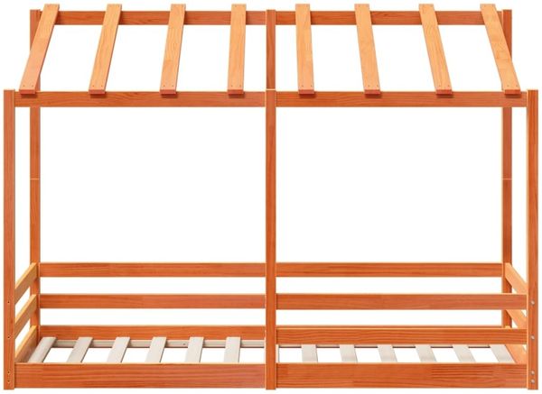 vidaXL Kinderbett mit Dach Wachsbraun 90x190 cm Massivholz Kiefer 847008 Bild 4