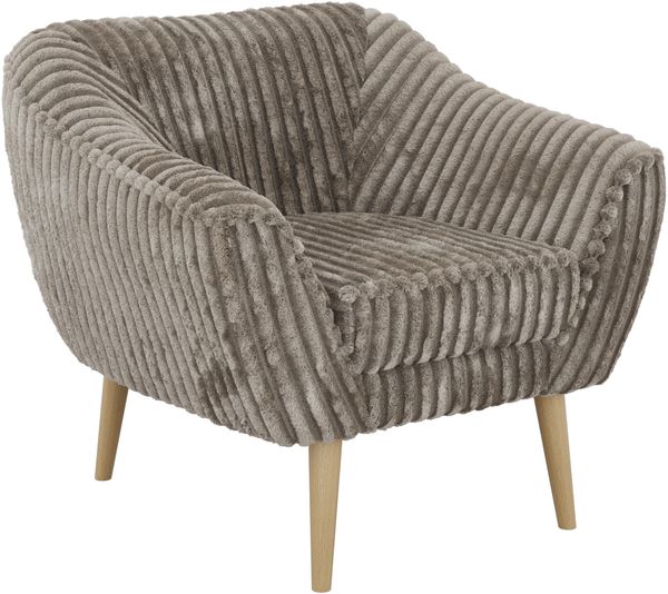 Polstersessel PIRS 1 skandinavischer Design 1-Sitzer, Sessel mit Wellenfederung, Buche Füße, Einzelsessel, Hoher Sitzkomfort - Hellbraun Cord Bild 8
