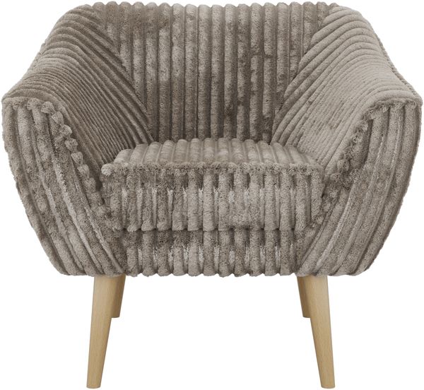 Polstersessel PIRS 1 skandinavischer Design 1-Sitzer, Sessel mit Wellenfederung, Buche Füße, Einzelsessel, Hoher Sitzkomfort - Hellbraun Cord Bild 7