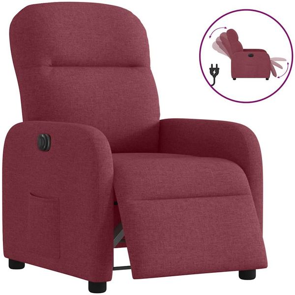 vidaXL Relaxsessel Elektrisch Weinrot Stoff 3302955