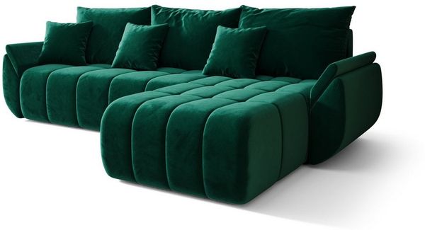 Fun Möbel Ecksofa Schlafsofa Sofa FUN MACEO in Stoff Monolith, Ottomane Links oder Rechts, Rundumbezug und ausziehbare Liegefläche