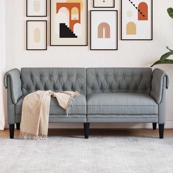 vidaXL Sofa Hellgrau 182,5 x 74,5 x 74,5 cm Polyester 42013007