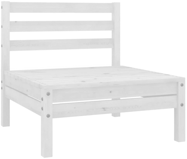 vidaXL Garten-Mittelsofas 2 Stk. Weiß Kiefer Massivholz 806588