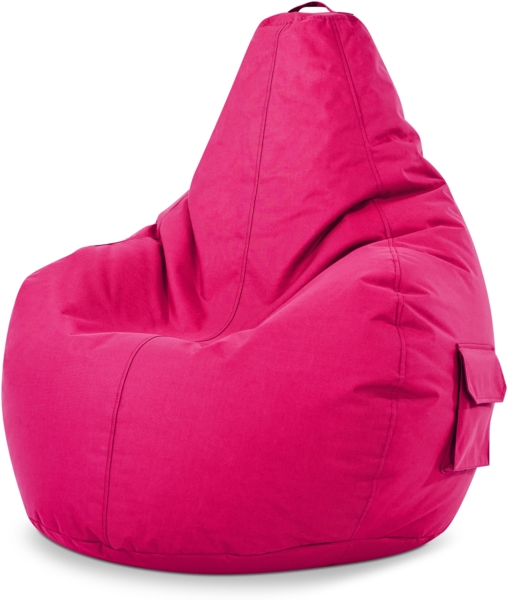 Green Bean® Sitzsack mit Rückenlehne, 230L Füllung waschbar, Polyester-PVC-Stoff pink, 80 x 70 x 90 cm