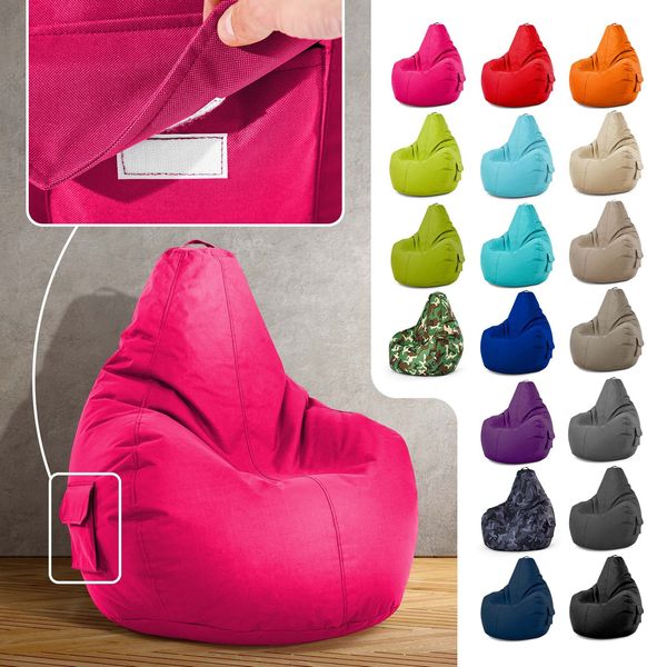 Green Bean® Sitzsack mit Rückenlehne, 230L Füllung waschbar, Polyester-PVC-Stoff pink, 80 x 70 x 90 cm Bild 2
