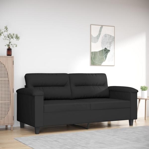 vidaXL 2-Sitzer-Sofa Schwarz 140 cm Mikrofasergewebe 359564