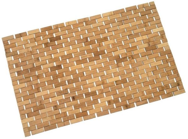 MCW Badematte MCW-B18-M, Höhe 1 mm, Rutschfest, Bambus, Rechteck, Rutschfest, Pflegeleicht