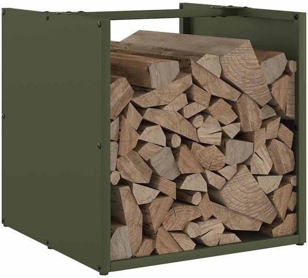 vidaXL Brennholzregal Olivgrün 40x40x40 cm Kaltgewalzter Stahl 864240 Bild 4