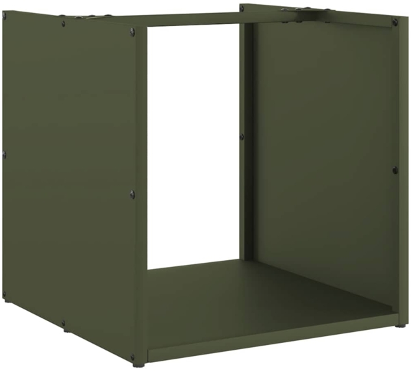 vidaXL Brennholzregal Olivgrün 40x40x40 cm Kaltgewalzter Stahl 864240