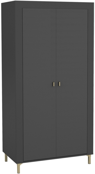 Kleiderschrank Mossa 2D MO01 (Farbe: Schwarz)