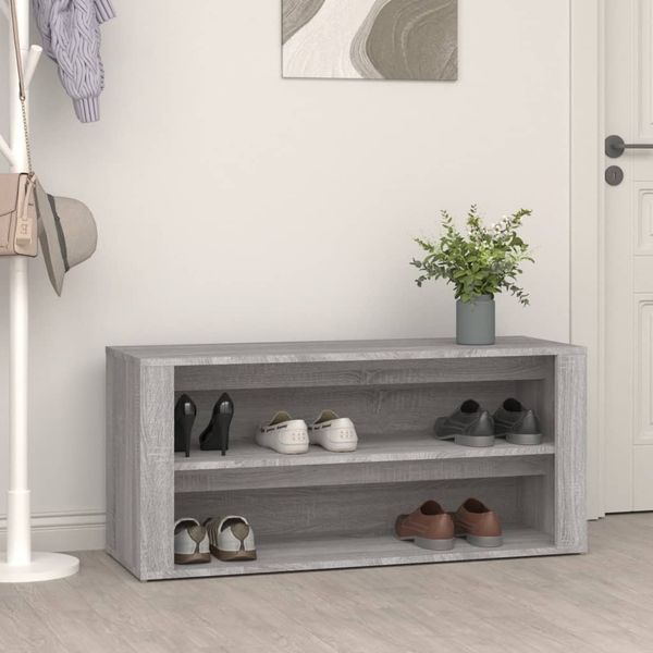 vidaXL Schuhregal Grau Sonoma 100x35x45 cm Holzwerkstoff 816910