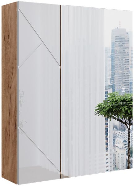 Badspiegelschrank Irma Weiß/Eiche 60 x 75 cm Vicco
