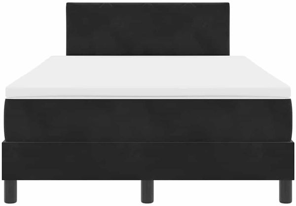 vidaXL LED Boxspringbett mit Kopfteil Schwarz 120 x 190 cm Samt 3342706 Bild 8