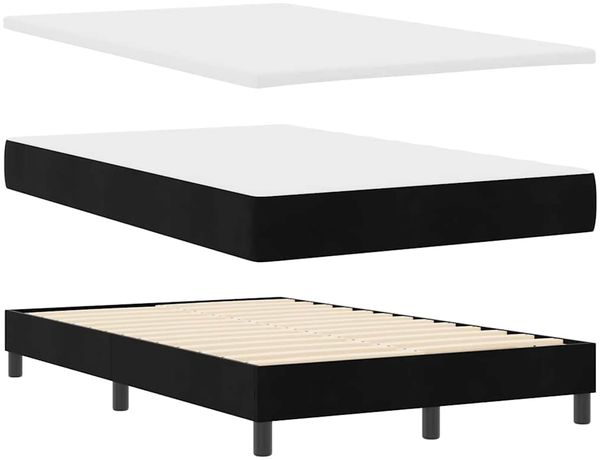 vidaXL LED Boxspringbett mit Kopfteil Schwarz 120 x 190 cm Samt 3342706 Bild 6
