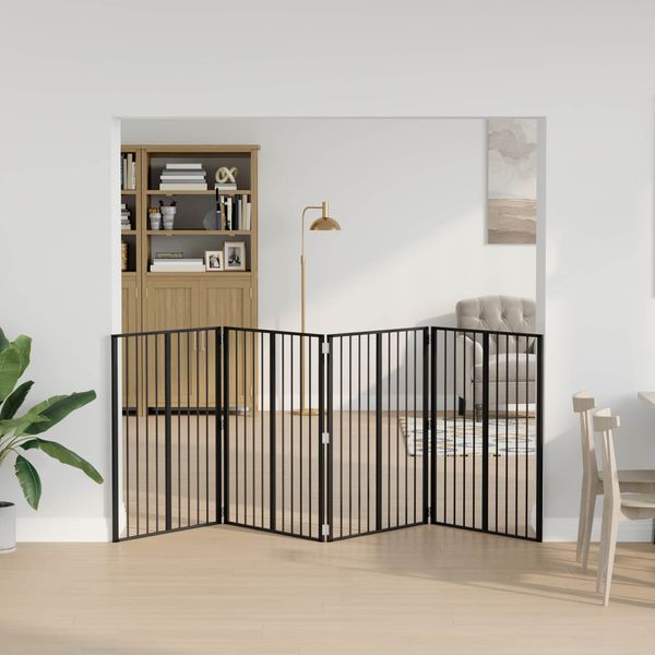 vidaXL Hundetor 4 pcs Schwarz 80 x 100 cm Verzinkter Stahl 892002