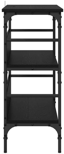 Konsolentisch, Beistelltisch, Konsole mit Regal Schwarz Eichen-Optik 100 x 32 x 75 cm Bild 6