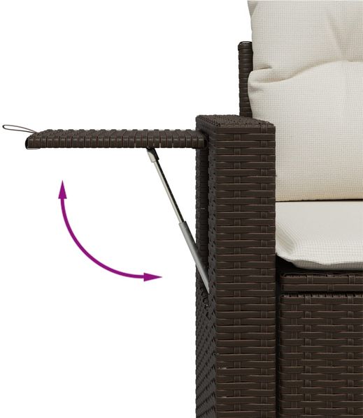 vidaXL 6-tlg. Garten-Sofagarnitur mit Kissen Braun Poly Rattan 3220102 Bild 3