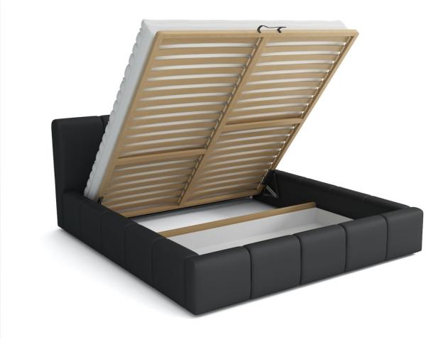 Polsterbett Bett Doppelbett GENUA Stoff 120x200cm Stoff Gobi Dunkelbraun Bild 2