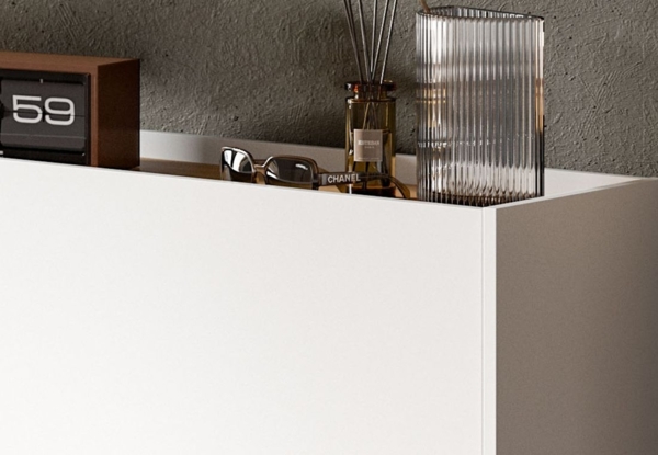 Garderobe Set 3-tlg. Borga in weiß und Eiche 175 cm Bild 3