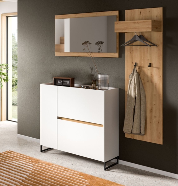 Garderobe Set 3-tlg. Borga in weiß und Eiche 175 cm Bild 6