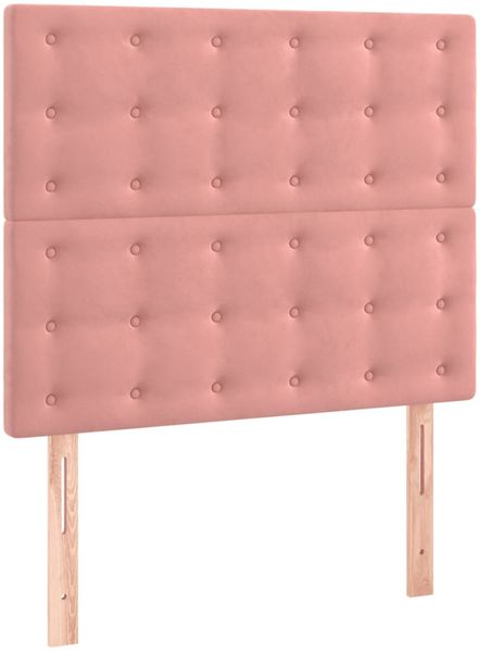 vidaXL Polsterbett mit Matratze Rosa 100x200 cm Samt Bild 5