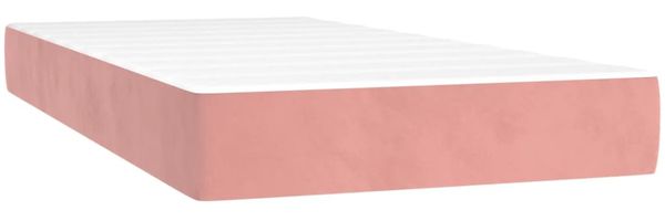 vidaXL Polsterbett mit Matratze Rosa 100x200 cm Samt Bild 6