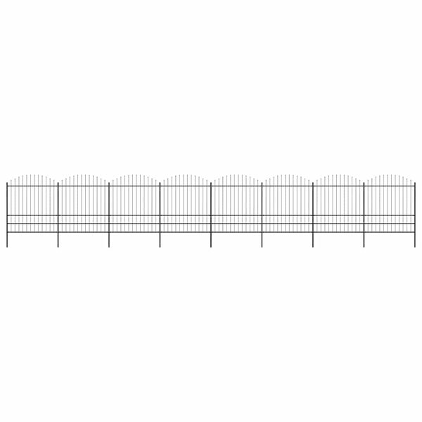 vidaXL Gartenzaun mit Speerspitze Stahl 1426 x 200 cm Schwarz 277755