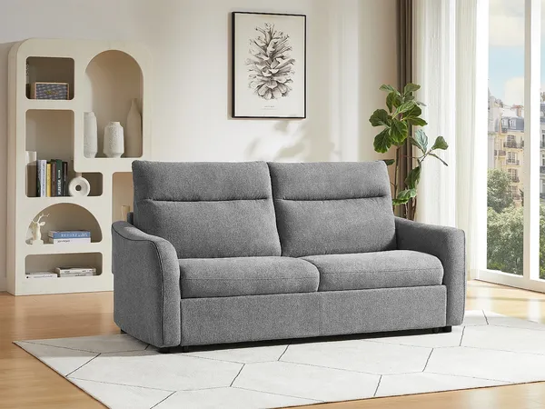 Vente-unique - SOVANIA Sofa Stoff Grau - B 99 cm x H 99 cm x L 193 cm