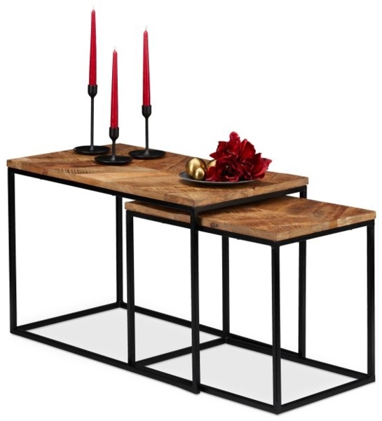 Couchtisch Mangoholz 2er Set 10027622