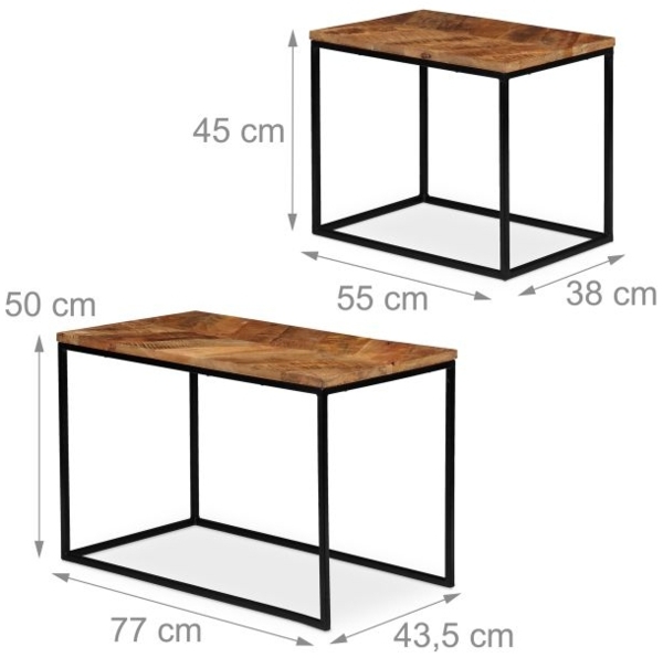 Couchtisch Mangoholz 2er Set 10027622 Bild 4