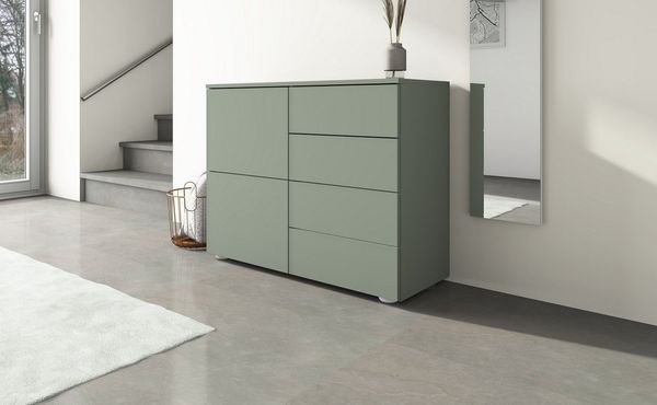 borchardt Möbel Kommode Rova, Sideboard Breite 93 cm, Push-To-Open, verstellbare Einlegeböden, viel Stauraum, Breite 93cm