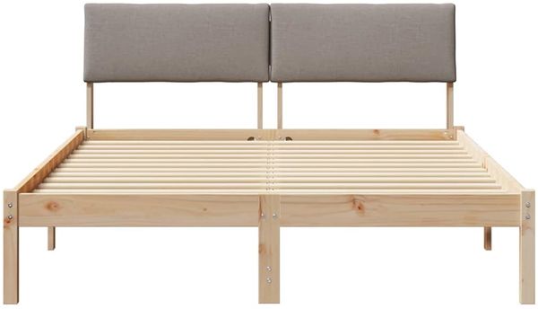 vidaXL Bettgestell Braun und Taupe 140 x 200 cm Massivholz Kiefer 878537 Bild 5