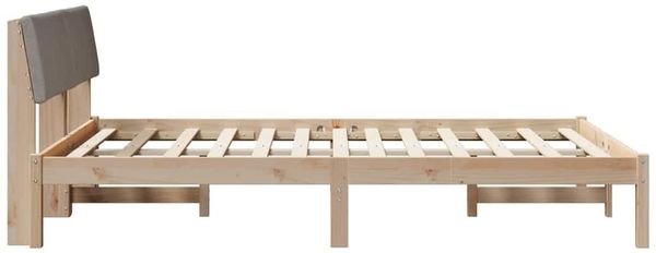 vidaXL Bettgestell Braun und Taupe 140 x 200 cm Massivholz Kiefer 878537 Bild 6