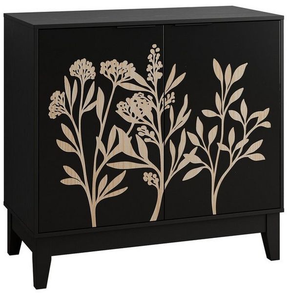 BlingBin Sideboard Küchenschrank, Anrichte (Buffetschrank, Aufbewahrungsschrank, 1 St, dekorativer Sideboard-Schrank mit 2 Türen und verstellbaren Regalen), Dekorativer Holzschrank mit Stauraum für Wohnzimmer, Küche, Esszimmer