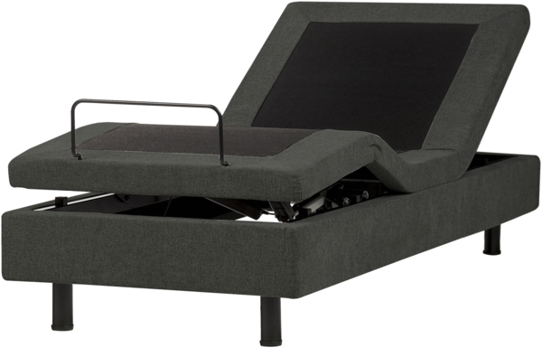 Verstellbares Bett ohne Kopfteil Stoff DUKE II 80 x 200 cm Dunkelgrau