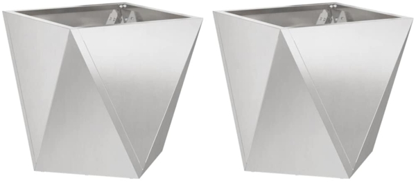 vidaXL Pflanzkübel 2 pcs Silber 40 x 40 x 40 cm Edelstahl 883831