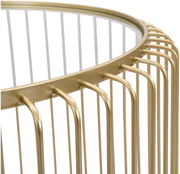 Vente-unique - FERIDA Couchtisch GlasMetall Goldfarben - B 68 cm x H 49 cm x L 68 cm Bild 3