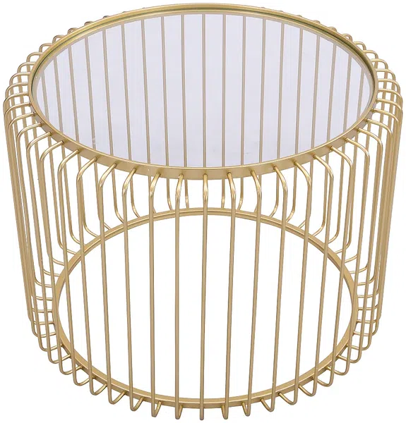 Vente-unique - FERIDA Couchtisch GlasMetall Goldfarben - B 68 cm x H 49 cm x L 68 cm Bild 6